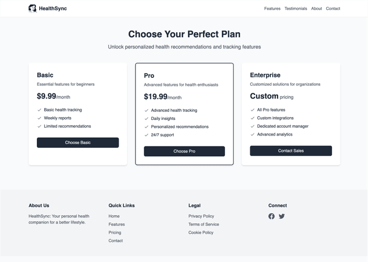 Pricing Page